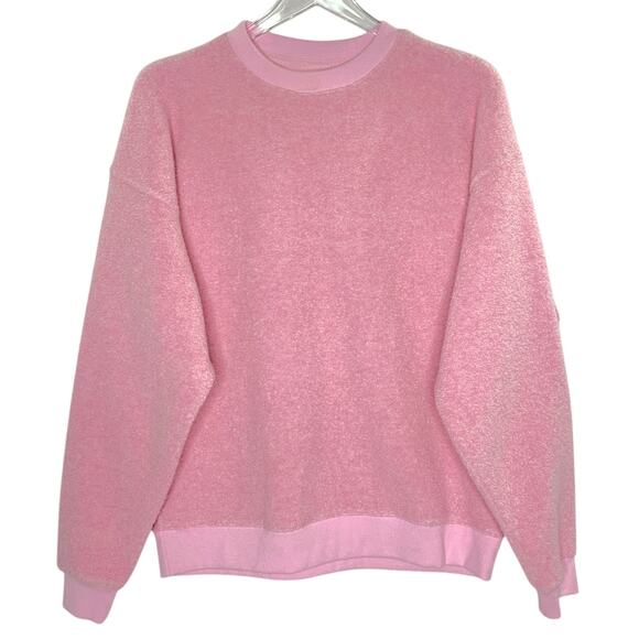 Outdoor Voices M NEW Pink MegaFleece Crewneck Sweatshirt Fuzzy - Picture 2 of 10